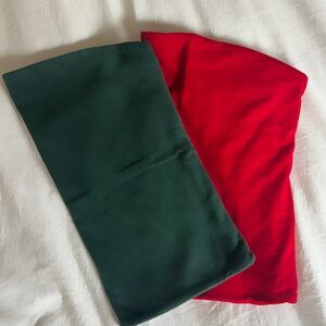 Brandy Melville Red and Green Tube Top Set